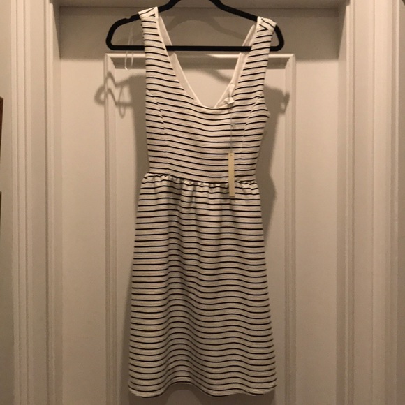 LC Lauren Conrad White and Navy Nautical Dress - Picture 1 of 3